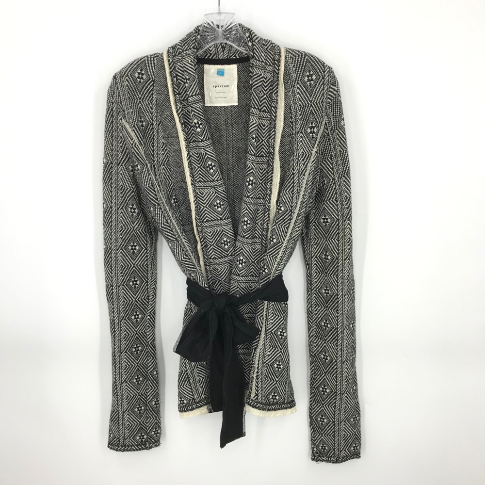 Sparrow Black and White Patterned Cardigan